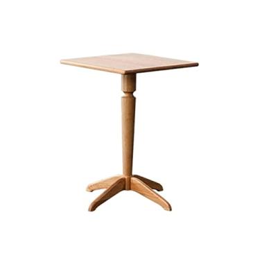 Imagem de U5GAAALPPQ9 Mesa de centro redonda simples e moderna mesa de centro pequena de madeira mesa lateral para sala de estar mesa pequena quadrada de 2 camadas, mesa de salão de beleza de madeira