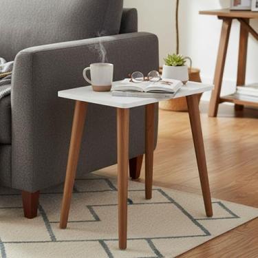 Imagem de JFY Designs | Suporte para plantas de madeira Ace Mid Century | Suporte alto para plantas de interior | Mesa de cabeceira com pernas de madeira maciça | Mesa de cabeceira/canto para quarto ou sala de