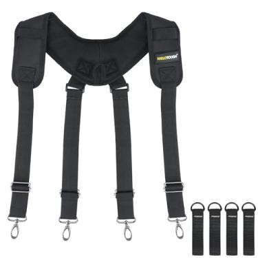 Imagem de MELOTOUGH Cinto de trabalho de construção, suspensórios acolchoados, suspensórios de cinto de ferramentas para Electrican Heavy Duty Big and Tall, Preto, G