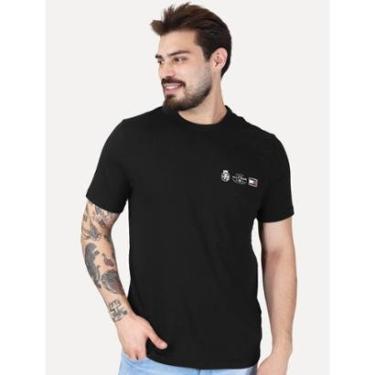 Imagem de Camiseta Tommy Hilfiger Masculina Regular Small Crest Outline Preta-Masculino