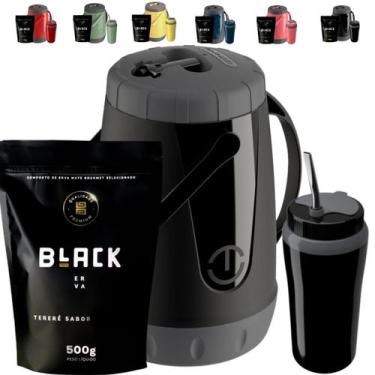 Imagem de Kit Completo Tereré Garrafa Jarra Pávia Unitermi Copo Térmico Com Bomb