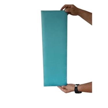 Imagem de Kit 10 Cabeceiras de Cama Estofadas 60x20 cm Modular Autocolante para Cama Casal King(VERDE AGUA)