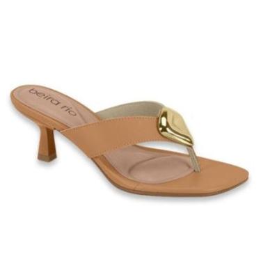 Imagem de Sandália Tamanco Feminino Beira Rio Salto Médio Taça Festa Casual Ref: 8562.101-Feminino