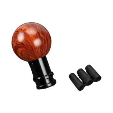 Imagem de Manopla De Câmbio Universal Em Madeira Mogno Com Textura De Grão De Ma