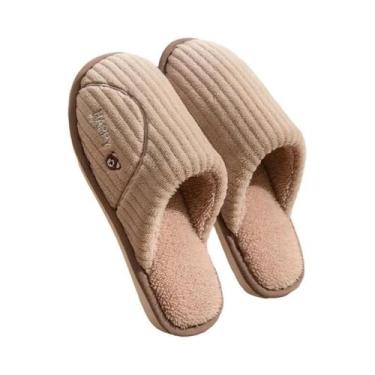 Imagem de Chinelos De Inverno Unissex Em Plush, Antiderrapantes, Forrados Com Fl