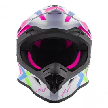 Imagem de Capacete Motocross Feminino Fast Next Brilhante Pro Tork Branco Rosa Branco/rosa - 60
