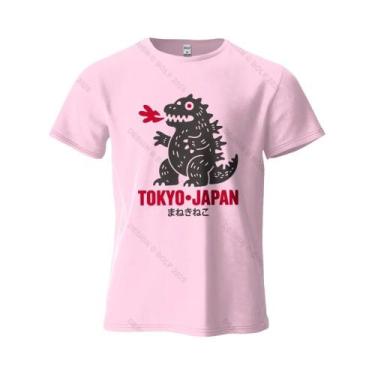 Imagem de Camiseta Masculina Oversized De Algodão Com Estampa De Dinossauro De T