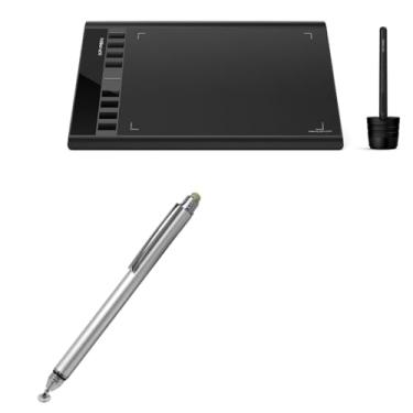Imagem de BoxWave Caneta Stylus compatível com XP-Pen Star 03 V2 - Caneta Stylus capacitiva DualTip, ponta de disco com ponta de fibra - prata metálica