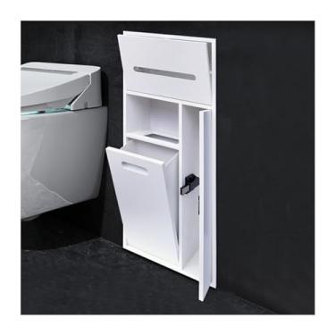 Imagem de Nicho de chuveiro de aço inoxidável - Prateleira de alcova à prova d'água para xampu, artigos de higiene e papel higiênico - Solução moderna de armazenamento de banheiro e cozinha (branco, 65 x 30 x