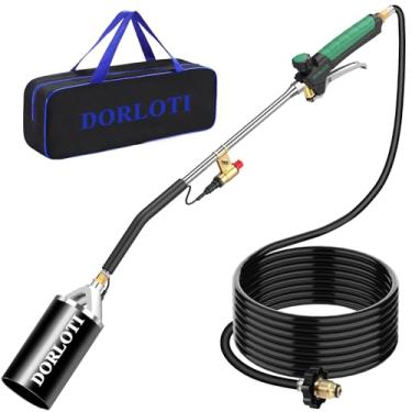 Imagem de Kit de queimador de ervas daninhas de propano com mangueira de 3 m, lanterna autoinflamadora para remoção de chamas, asfalto de telhado, neve derretida, marcação de estrada, churrasco