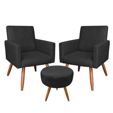 Imagem de Kit 02 poltronas com 01 puff larissa sue - DRossi