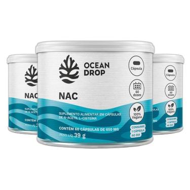 Imagem de Combo 3x Nac N Acetil L Cisteina 60caps - Ocean Drop-Unissex