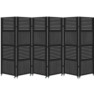 Imagem de 6 Biombo Pintado Sanfonado Com Rodinhas E Dobradiças Folha Painel Mdf 