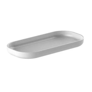 Imagem de Bandeja Decorativa para Banheiro 16x8cm Dual Branca Oval Plástica Ou