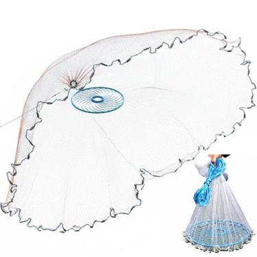 Imagem de Tarrafa Chinesa Rede Pesca Peixe Multifilamento Pescaria Camarao Robal