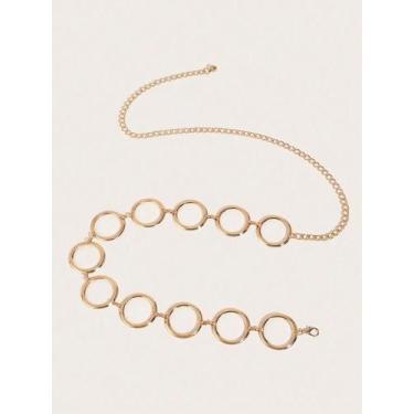 Imagem de Cinto De Corrente Dourada Feminino plus Size, Acessório De Cintura Ele
