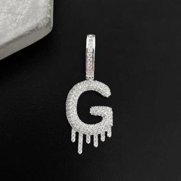 Imagem de Pingente Masculino Letra Cravejada em Zircoia Banhado Prata 925 - Trop