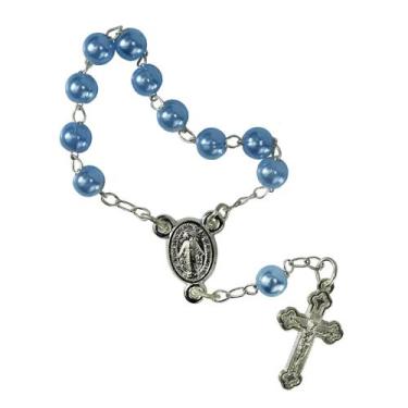 Imagem de Mini Terço para Lembrancinhas - SJO Artigos Religiosos, Azul