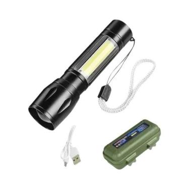Imagem de Lanterna LED Mini Portátil Com Carregamento USB COB+XPE, Luz Focalizáv