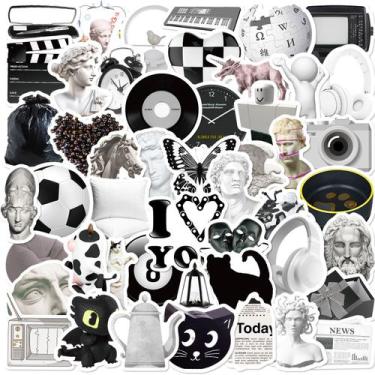 Imagem de Pacote de adesivos Anime Wat em preto e branco realista, 50 unidades -