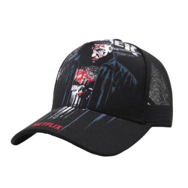 Imagem de Boné de beisebol Punishers Anime Snapback, algodão preto - Yiweisai
