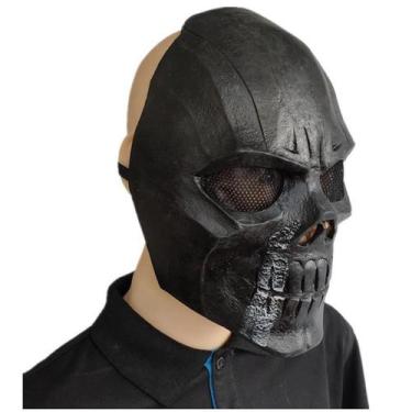 Imagem de Máscara de cosplay Máscara de esqueleto de meia face de Halloween - yi