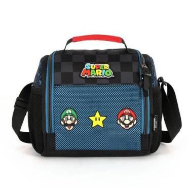 Imagem de Lancheira Térmica Escolar Juvenil Super Mario Bros AZUL - Luxcel