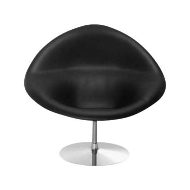 Imagem de Poltrona Design Gondula Couro Sintético Preto