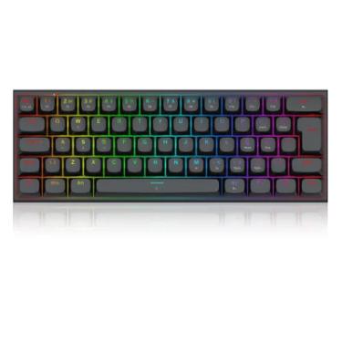 Imagem de Teclado Magnético Gamer Redragon Fidd RGB Preto 8k Hz 60% Switch Pink Linear K683bw-RGB Pt