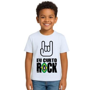 Imagem de Camiseta Eu Curto Rock Brasil Nacional Personalizada - Use P4, Branco,