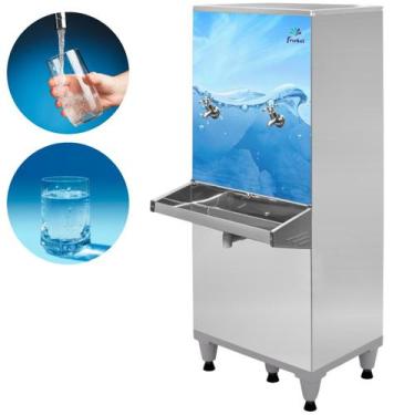 Imagem de Bebedouro De Água Resfriador 50 Litros 2 Torneiras Frisbel Inox, 110V