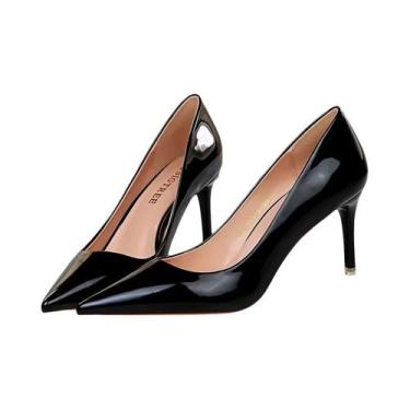 Imagem de Sapatos De Salto Alto Femininos Em Couro Metálico Bronze, 75cm E 105cm