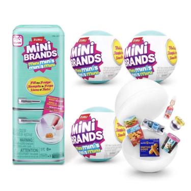 Imagem de Playset Mini Brands Fill The Fridge Série 1 ZURU com geladeira e 3 cápsulas surpresa miniaturas colecionáveis 8+
