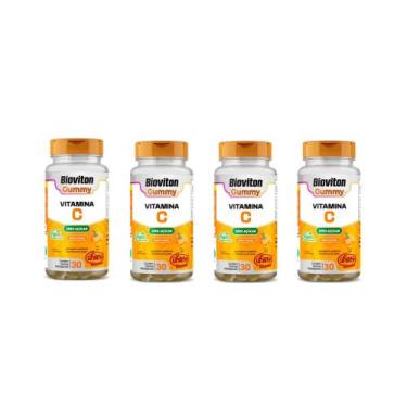 Imagem de Kit 4 Bioviton Gummy Vitamina C Unilife 4x30 Gomas Sabor Laranja, Lara