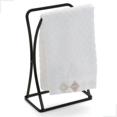 Imagem de Suporte Porta Toalha de Mão Duplo Bancada Pia Banheiro Lavabo Toalheir