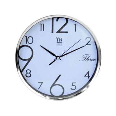 Imagem de Relógio de parede contínuo de plástico 25cm - CASITA, Branco