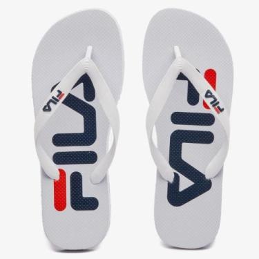 Imagem de Chinelo Feminino Fingers Branco Marinho Fila F02SD00022-150, 37/38