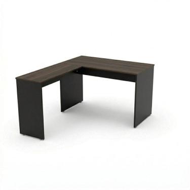 Imagem de Mesa em L para Escritório 120x60cm Studio Nogueira Lamina/preto Nogueira Lamina/Preto