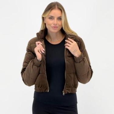 Imagem de Jaqueta Facinelli Cropped Puffer em Veludo Cotelê Feminina-Feminino
