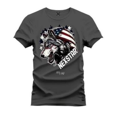 Imagem de Camiseta Plus Size Unissex Algodão Confortável Lobo Americano Nexstar-Unissex