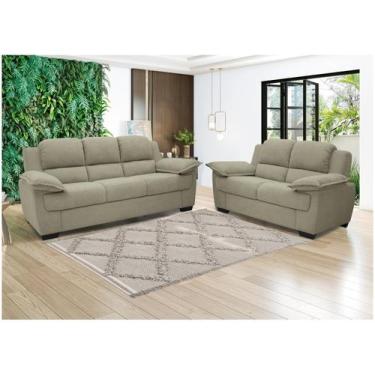 Imagem de Conjunto de Sofás 2 e 3 Lugares Carmel Linoforte, Cappuccino, 3 e 2 lu