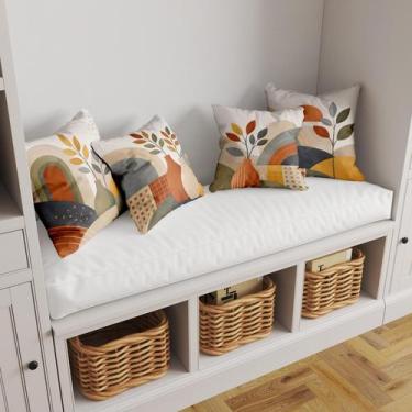 Imagem de Kit 4 Capas De Almofadas Tecido Sublimado Decorativas Abstrato Floral 