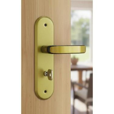 Imagem de Fechadura Banheiro Wc Stilo Dourado - Segurança e Elegância - Congratu