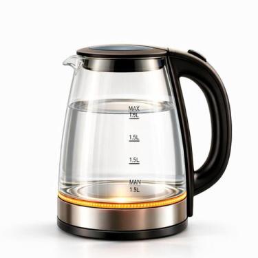 Imagem de Chaleira Elétrica de Vidro Temperado 1,8L com Base Inox Resistente - M