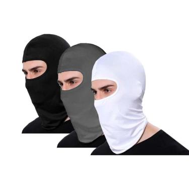 Imagem de Kit 3 Balaclava Térmica Ninja Touca Motociclista Proteção Uv 50+ - Cinza - Unico - Home...