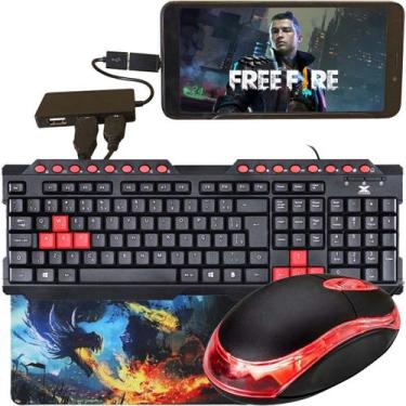 Imagem de Kit Gamer Mobilador Para Freeire/Pubg Com Mini Teclado Multimidia - EV