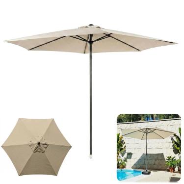 Imagem de Ombrelone 3 metros Guarda Sol Sombreiro 6 Hastes Central Jardim Piscina JURERÊ - AMZ