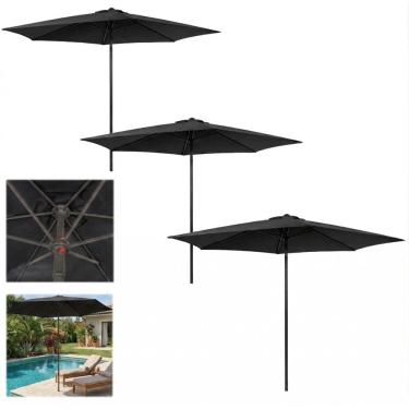 Imagem de Kit 3 Ombrelone 3 metros Guarda Sol Sombreiro 6 Hastes Central Jardim Piscina JURERÊ - AMZ