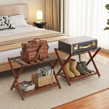 Imagem de Suporte para malas de bambu BAMBOOHOMIE 68x44x52 cm dobrável
