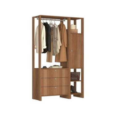 Imagem de Closet com 1 Cabideiro, 1 Porta com 2 prateleias e 4 nichos externos E